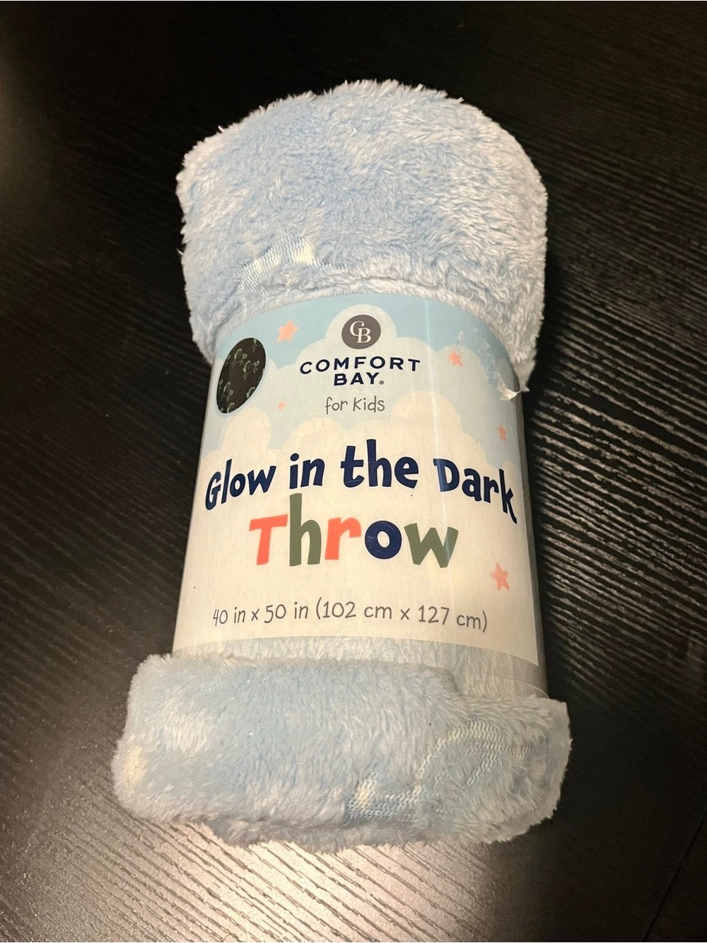 Comfort Bay Light Blue Glow-in-the-Dark Kids Throw